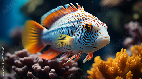 fish with coral HD 8K wallpaper Stock Photographic Image