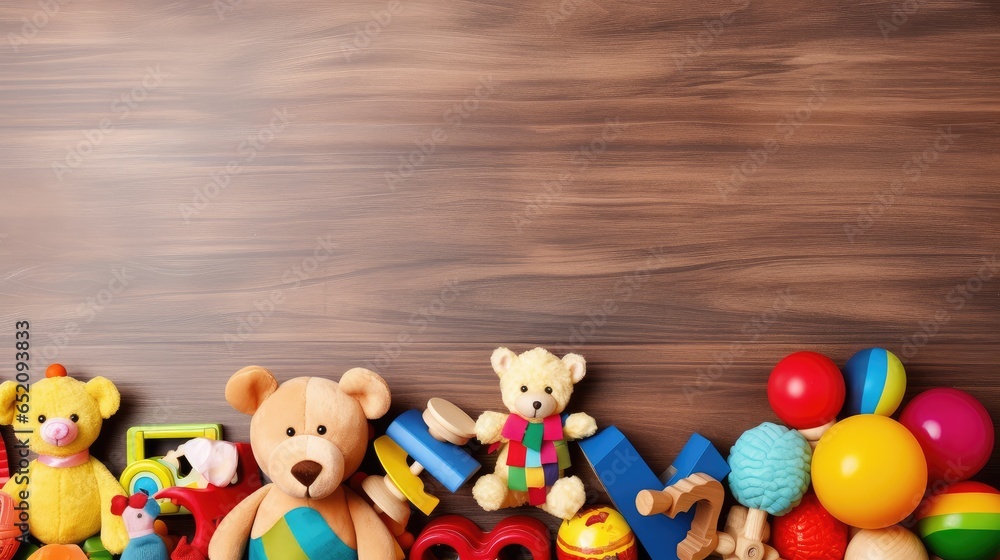Baby kids toys frame on background, Toy many colorful educational wooden. play, Top view, executive function, kid, skill, education, intelligence quotient, emotional quotient, childhood, development Baby kids toys frame on background, Toy many colorful educational wooden. play, Top view, executive function, kid, skill, education, intelligence quotient, emotional quotient, childhood, development
