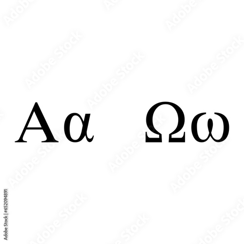 Greek alpha and omega sign. Vector illustration. EPS 10.