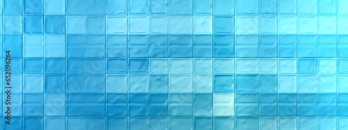 mosaic of blue ceramic tiles  bathroom interior  wallpaper. Generative Ai