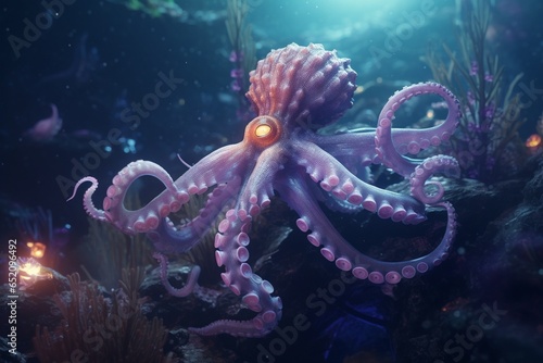 octopus in aquarium  Generative AI