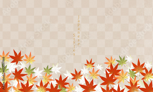 Japanese-style background　和柄デザイン背景　紅葉