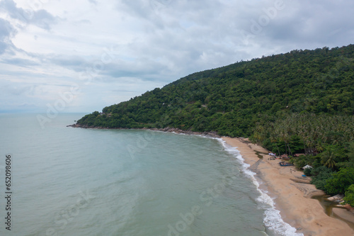 Aerial view of clear blue turquoise seawater, Andaman sea in Phuket island in summer season, Thailand. Water in ocean pattern texture wallpaper background.