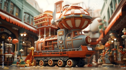 Nostalgic Journey: Vintage Toy Train Capturing Childhood Memories © Armen Y
