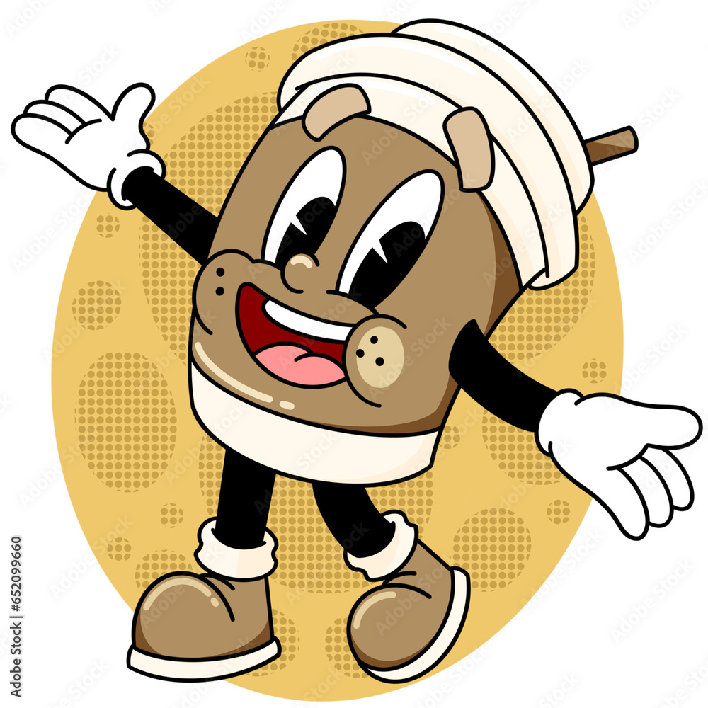 Fototapeta premium Food Illustration Retro Mascot