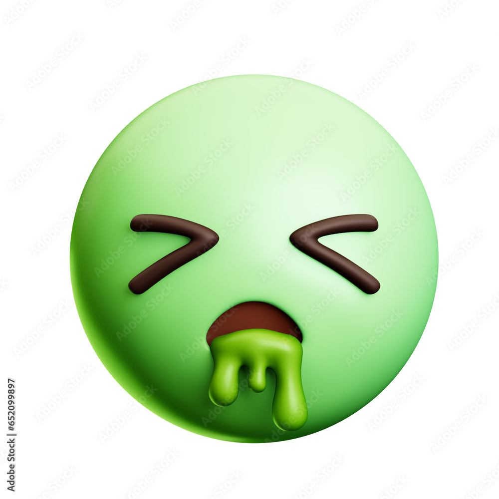 vomiting emoji, 3d style emoticon vomiting emoji, 3d style emoticon