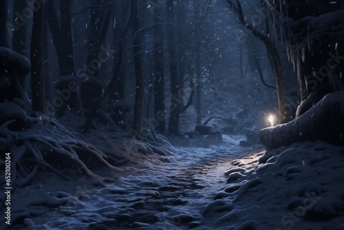 forest in winter, Generative AI