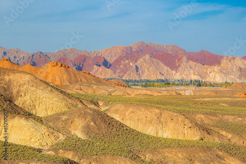 Unique site of The Zhangye Danxia National Park located in the Gansu