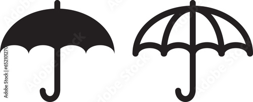 Umbrella silhouette icon graphic. Rain umbrella symbol.