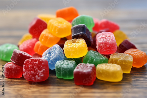 AI Generate A collection of chewy and fruity Fruit Gushers Candie photo