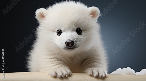 Adorable Fluffy Puppy in Snow