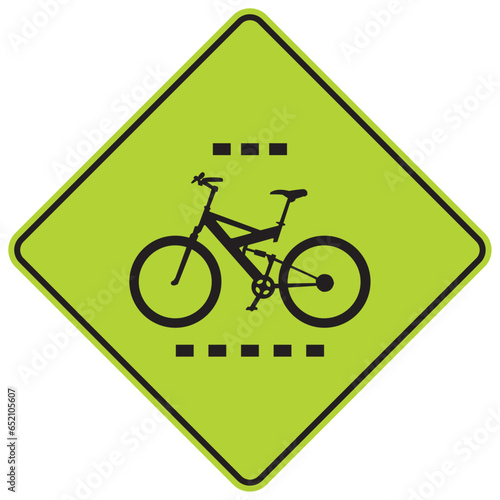 cruce de  ciclistas, icono, vector, símbolo, silueta, ilustración, señal de prevención, señal color verde, pictograma, rombo, preventivo, señales, imagen, indicar, norma, normatividad, anuncio