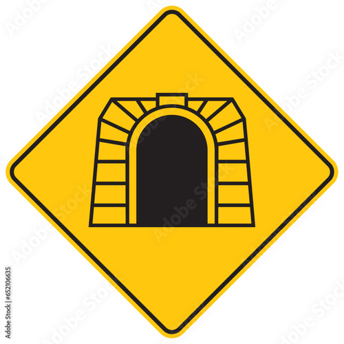 túnel, icono, vector, símbolo, silueta, ilustración, señal de prevención, señal color amarillo, pictograma, rombo, preventivo, señales, imagen, indicar,
