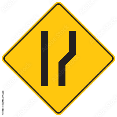 ensanchamiento simétrico de la calzada a la derecha, icono, vector, símbolo, silueta, ilustración, señal de prevención, señal color amarillo, pictograma, rombo, preventivo, señales, imagen, indicar,