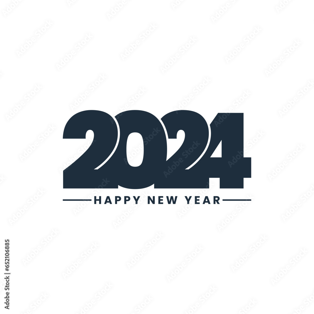 vector happy new year 2024 text design in modern minimalist style vector happy new year 2024 text design in modern minimalist style