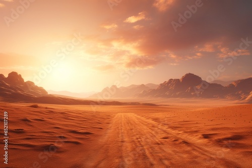 sunset in the desert  Generative AI