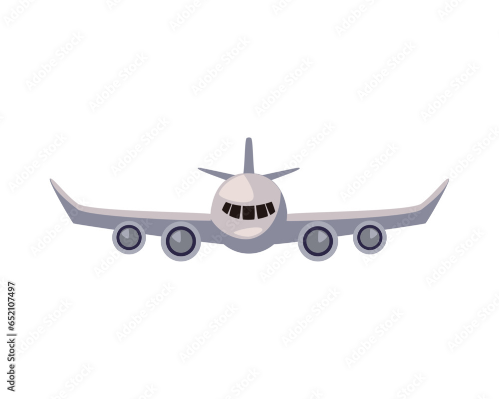airplane flying travel front view