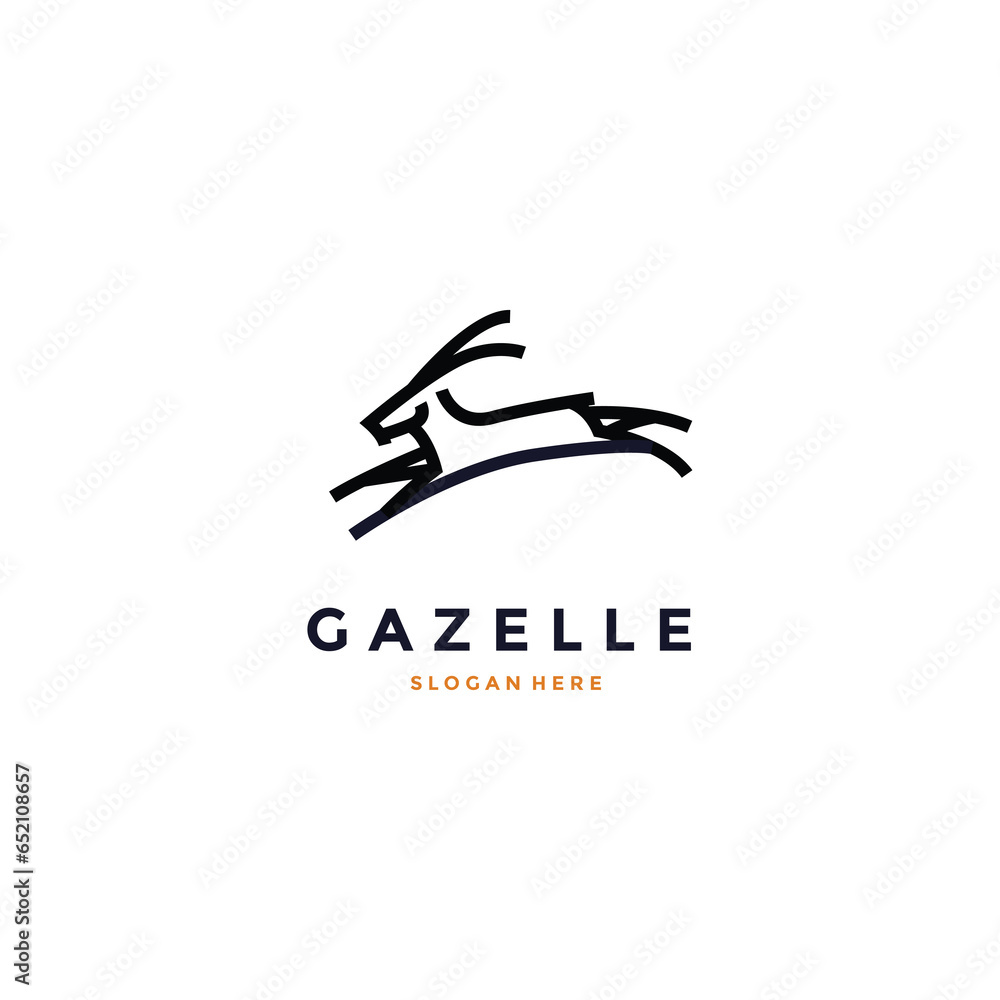 gazelle modern line logo vector gazelle modern line logo vector