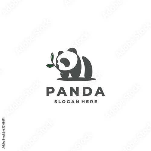 panda cute logo vector