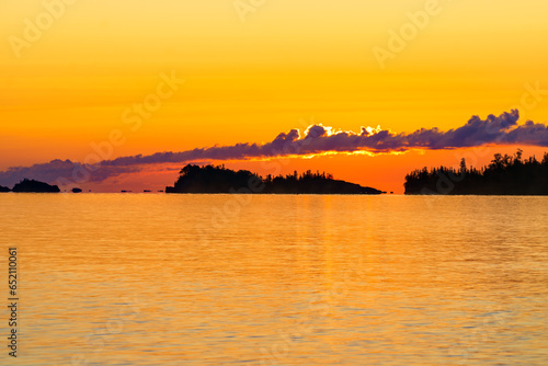 Sunrise over Rock Harbor from Three Mile Campground, Isle Royale National Park, Michigan