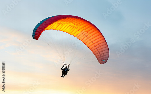 paraglider in the sky illustration