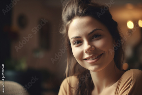 Young relaxed smiling pretty woman