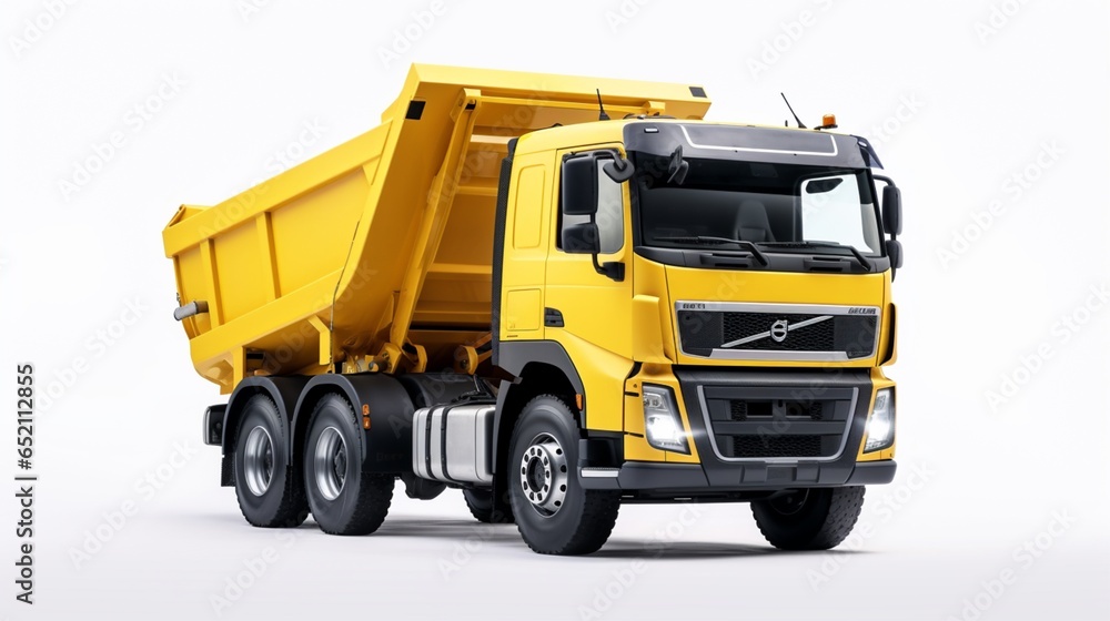 Dump truck realistic 8k isolate white background.Generative AI
