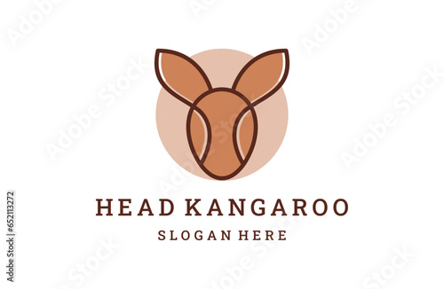 kangaroo head logo vector template