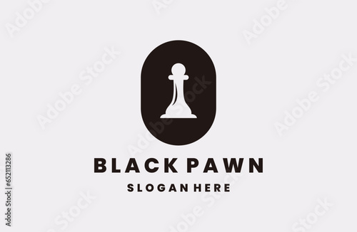 black pawn vector logo design template