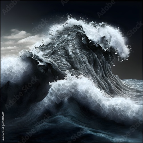 ocean waves photo by nikon canon highly detailed realistic turmoil foam splash epic dynamic 