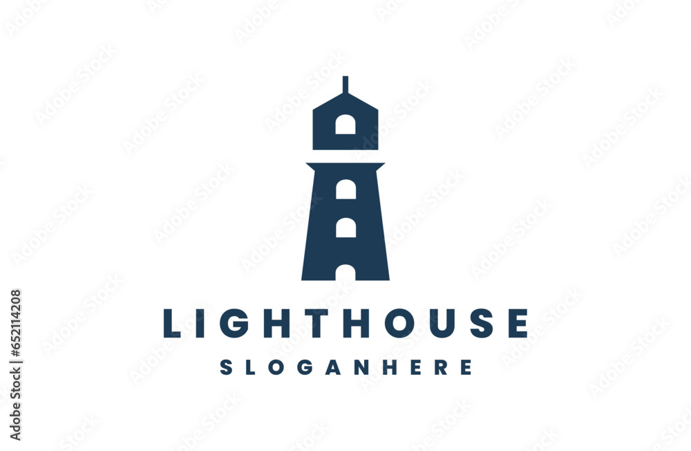 light house logo design concept illustration