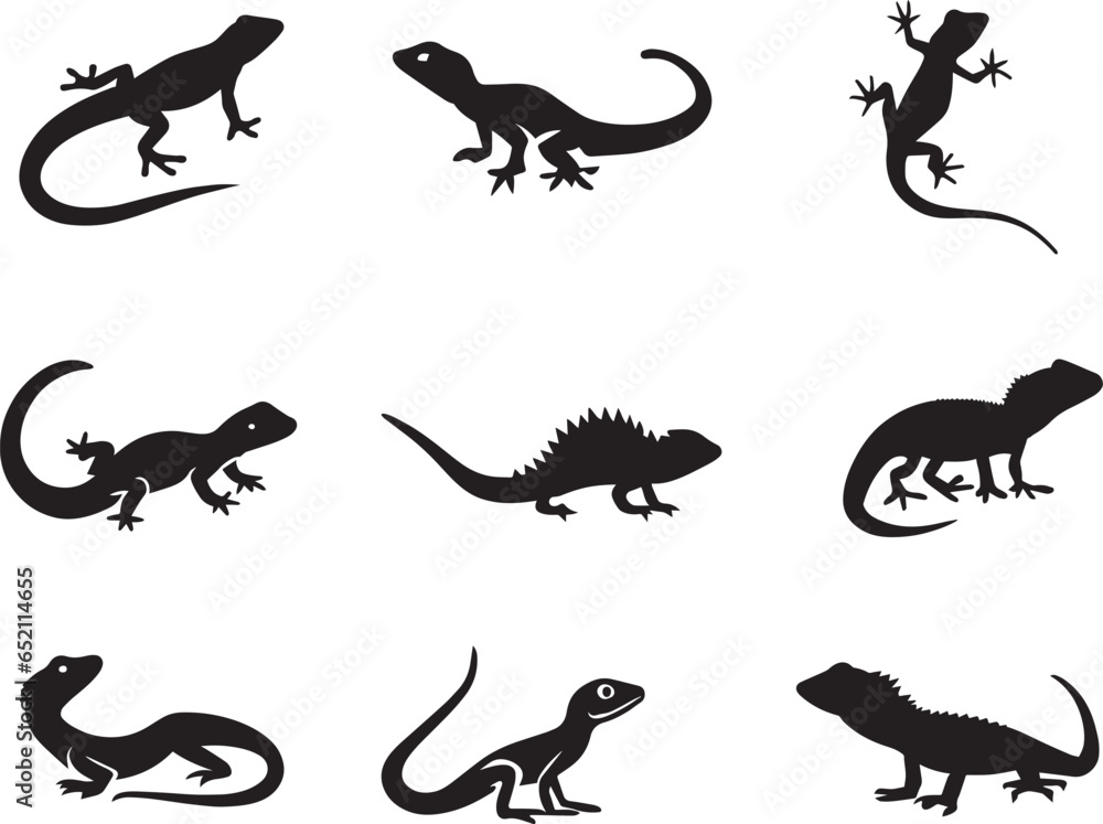 lizard vector silhouette illustration black color