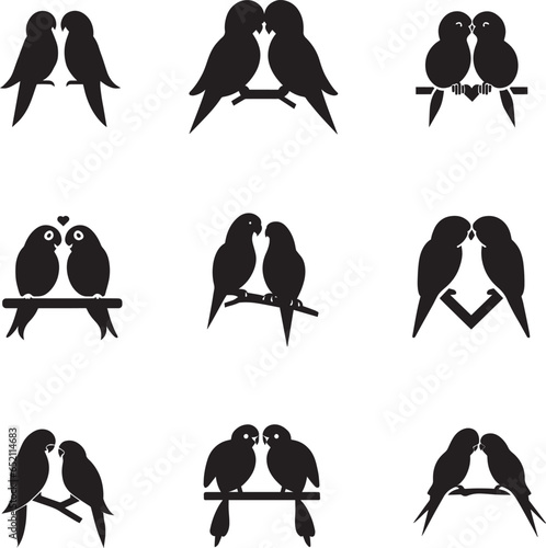 Lovebird vector silhouette illustration