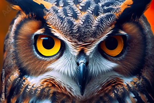 Owl headshot with closeup of face.