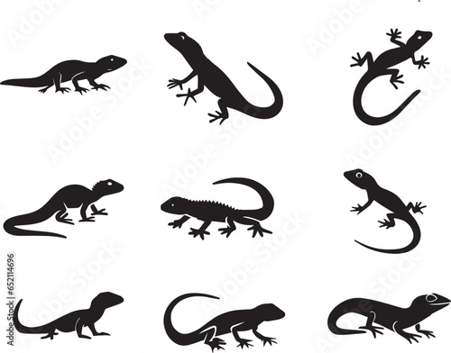 lizard vector silhouette illustration black color