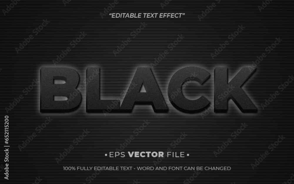 Black editable text effect vector template Black editable text effect vector template