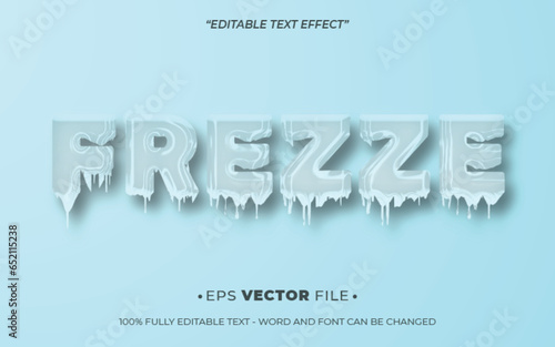 Frezze editable text effect vector template