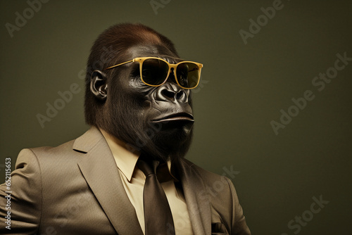 cool king kong animal wearing glasses