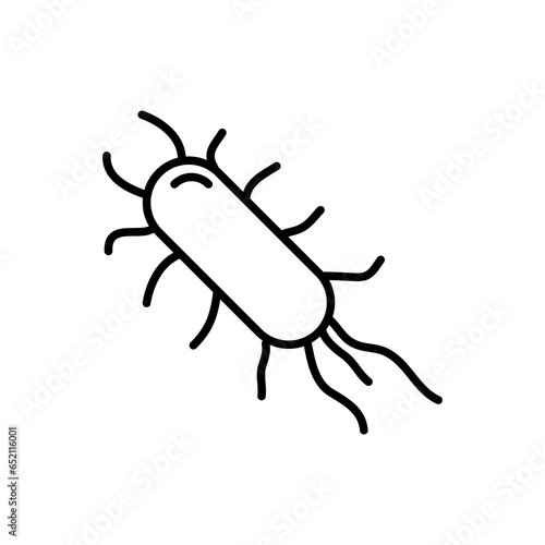  E. Coli Bacteria Infection vector icon. Escherichia coli sign flat illustration on white background..eps