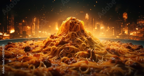rustic spaghetti bolognese with fresh basil