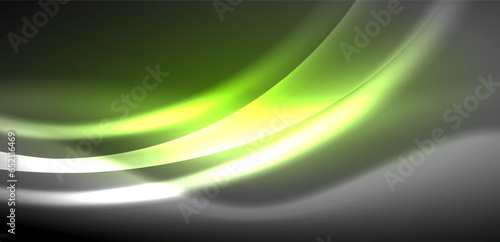Neon-lit waves surge across background, mesmerizing dance of luminescence and motion. Dynamic backdrop captures essence of energy and modern aesthetics