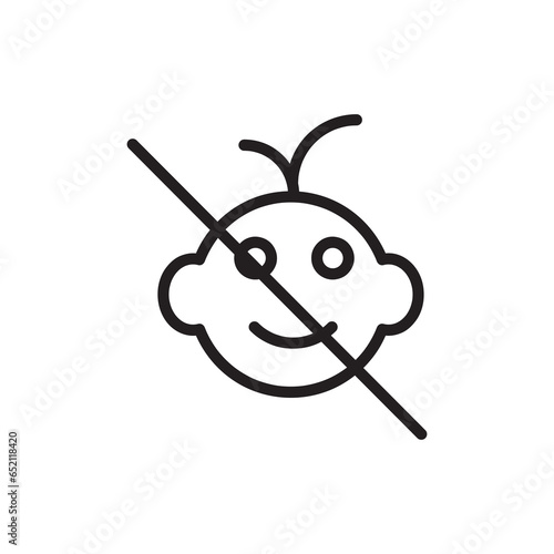  Keep away from children icon vector, solid sign flat illustration on white background..eps