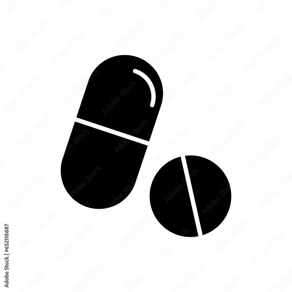 pill and tablet icon vector, drugs solid symbol flat illustration on white background..eps pill and tablet icon vector, drugs solid symbol flat illustration on white background..eps