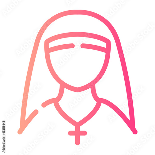 nun Line Gradient Icon