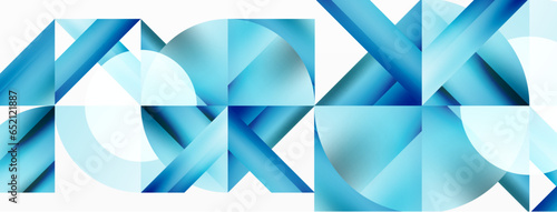 Minimalist marvel - squares and circles unite in harmonious geometry. Muted tones weave serene backdrop where structured tiles form dance of timeless elegance, epitomizing modern simplicity