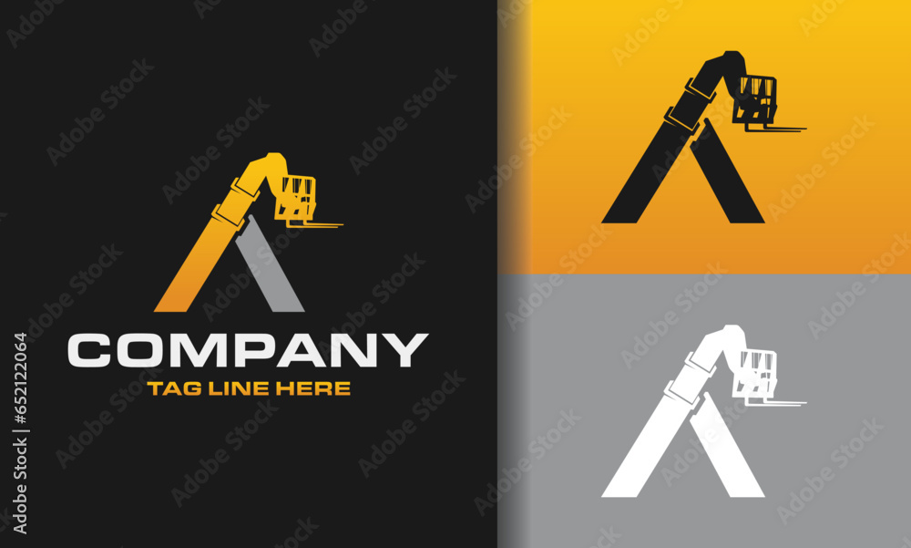 letter A Forklift Hydraulic construction logo letter A Forklift Hydraulic construction logo