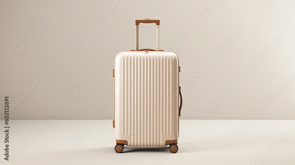 Image of a stylish suitcase on a light background. Image of a stylish suitcase on a light background.