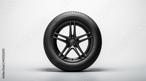 Image of a car tire sidewall on a white background. photo