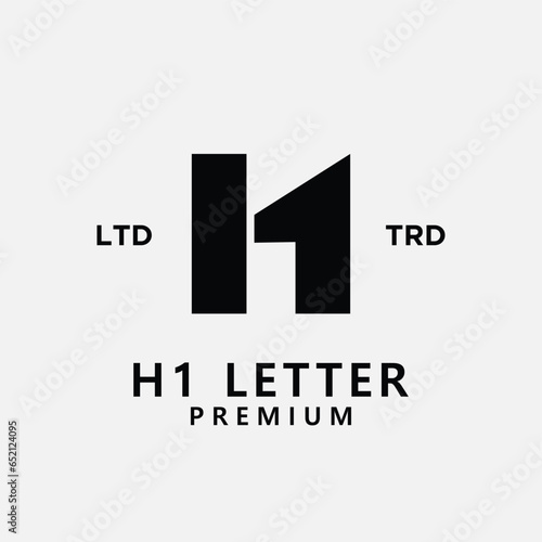 H 1 Letter logo icon design