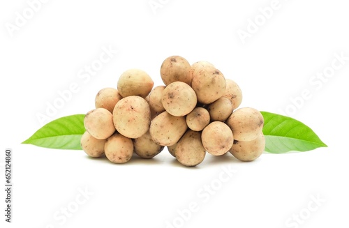 Fresh organic longkong placed isolated on white background.